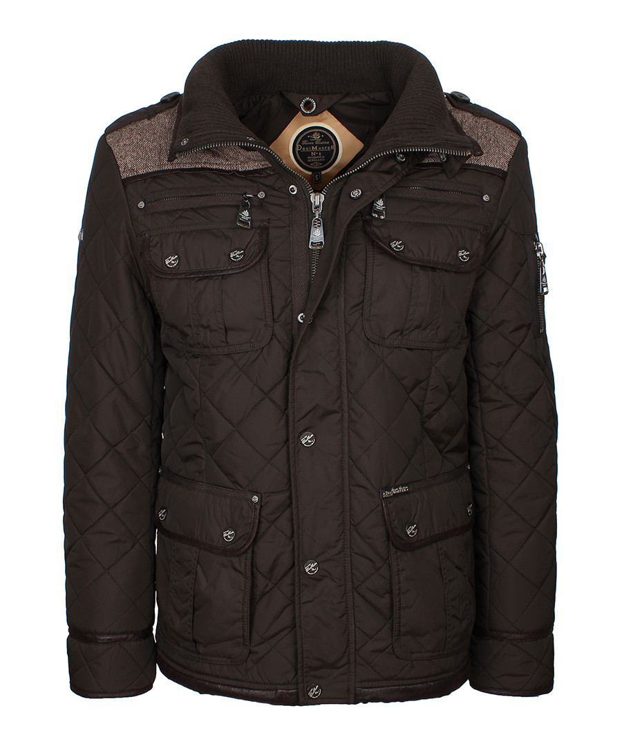 DreiMaster Brown quilted jacket, Designer Jackets Sale, DreiMaster for