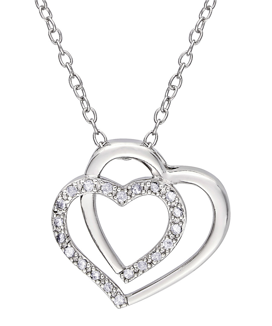 0.11ct diamond & silver heart necklace Sale - Josephs 1870