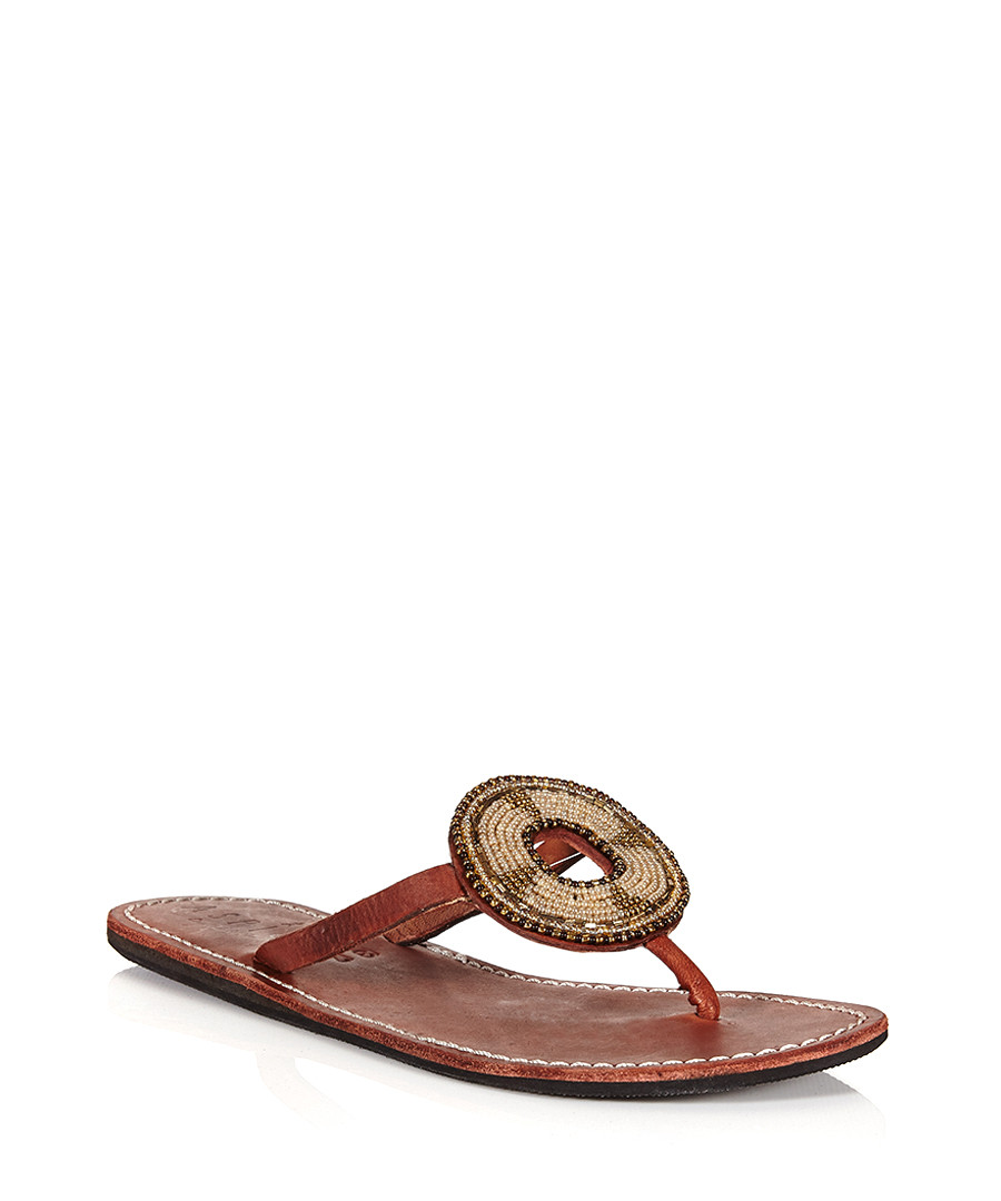 Aspiga Masai leather  metallic flip flops, Designer Footwear Sale ...