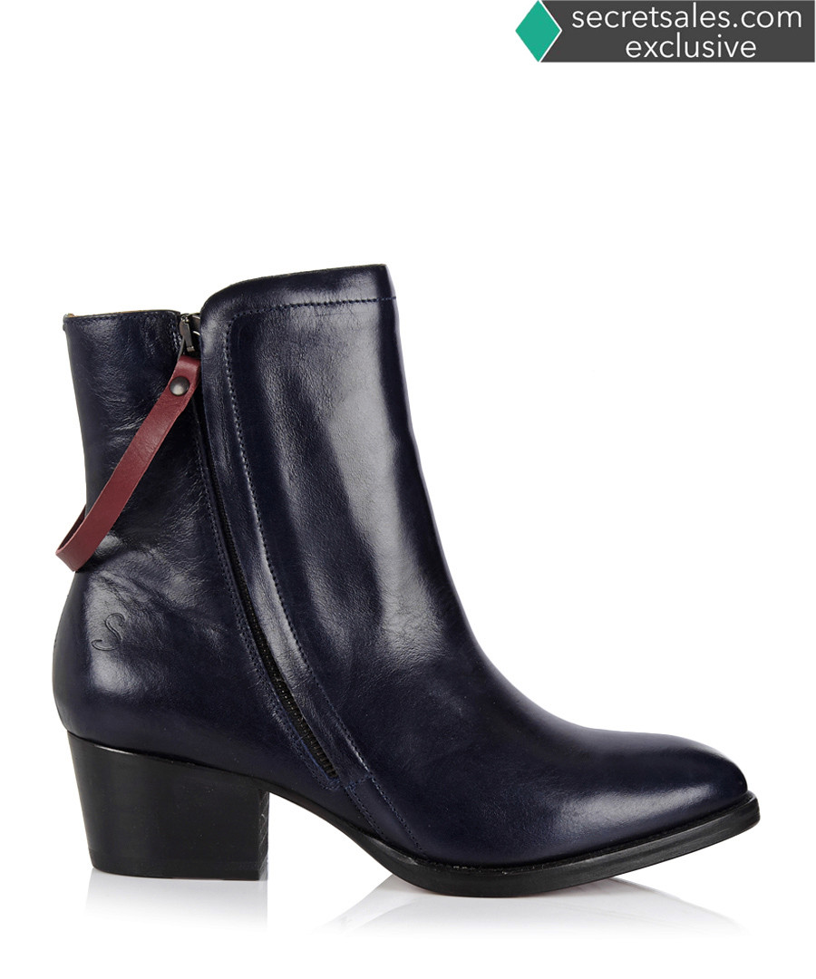 navy leather boots ladies