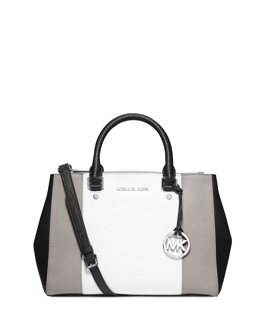 michael kors grey and white bag